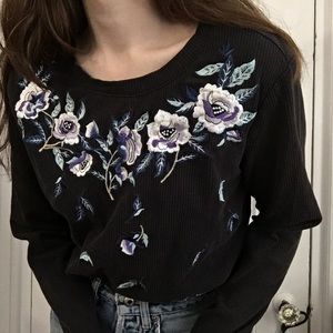 Vintage Embroidered Ribbed Shirt